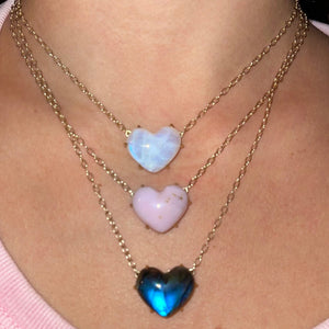Pink Quartz See With Your Heart Necklace