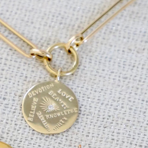 Solid Yellow Gold Word Charm